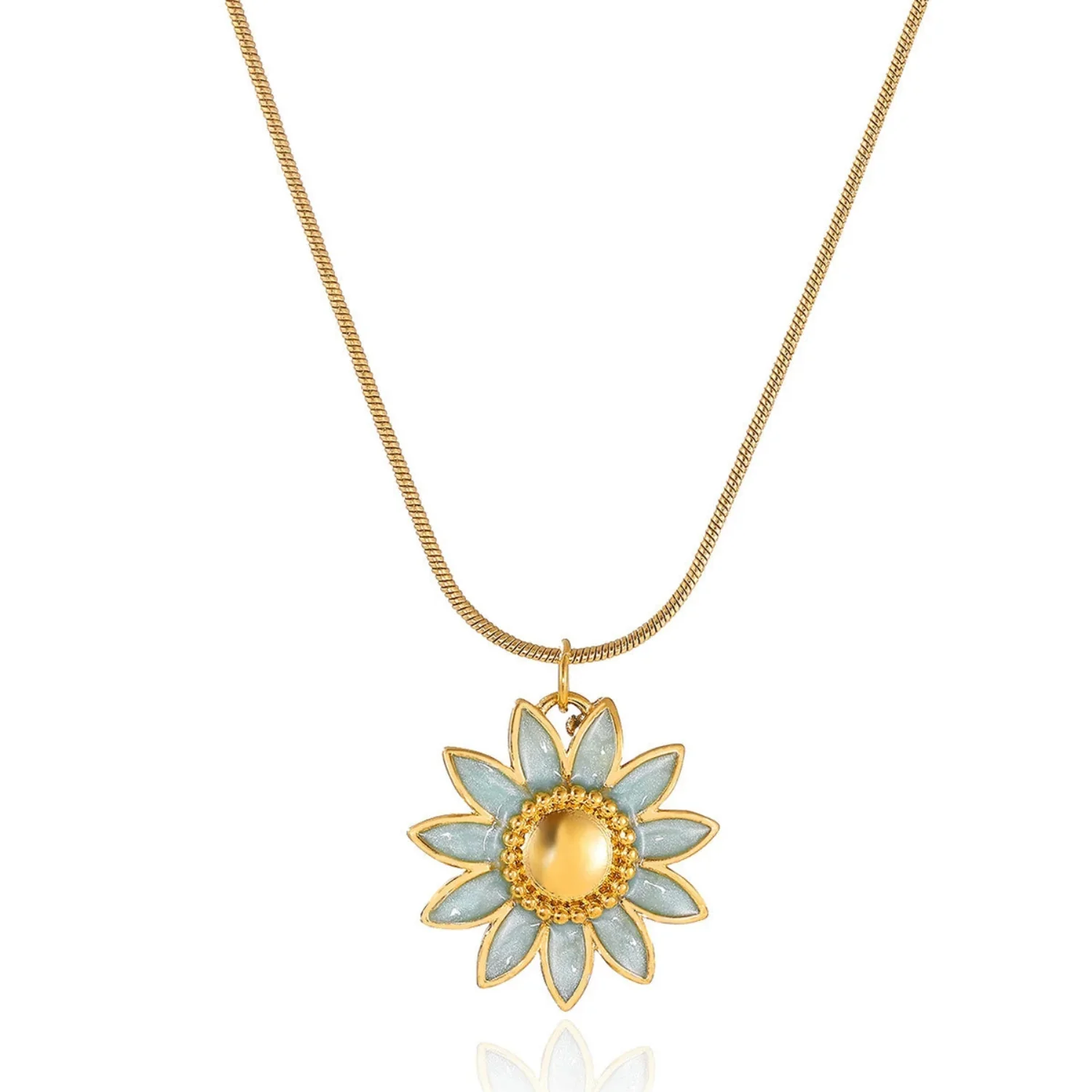Enamel Flower Snake Necklace