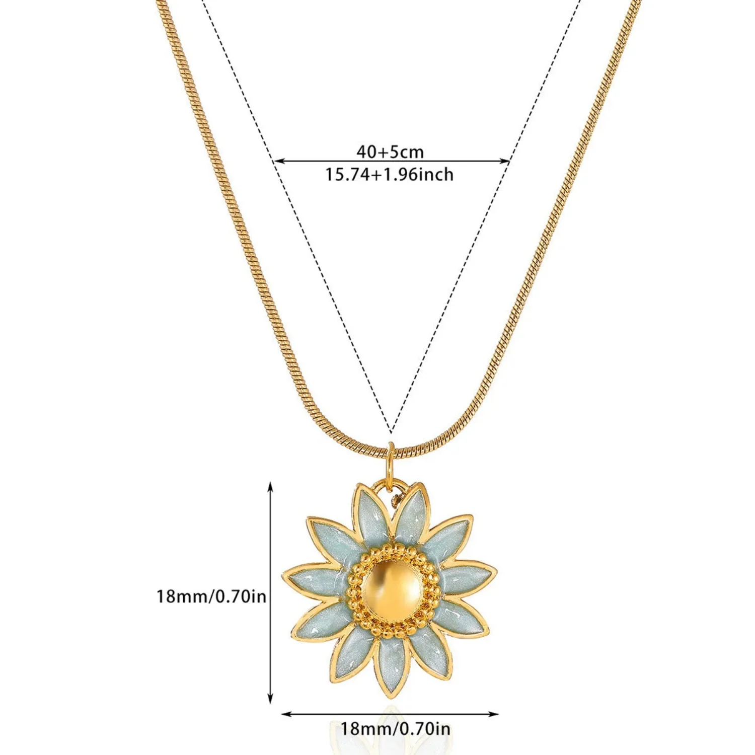 Enamel Flower Snake Necklace - Image 2