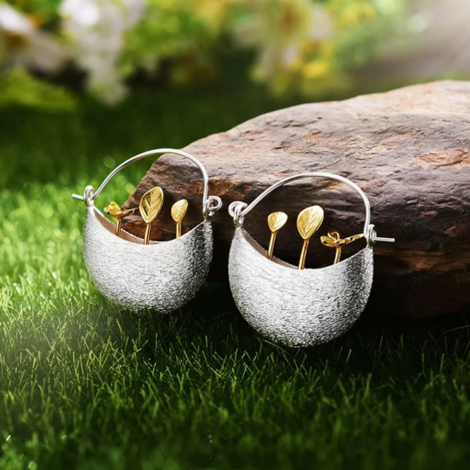 Floral Basket Earrings - Image 2