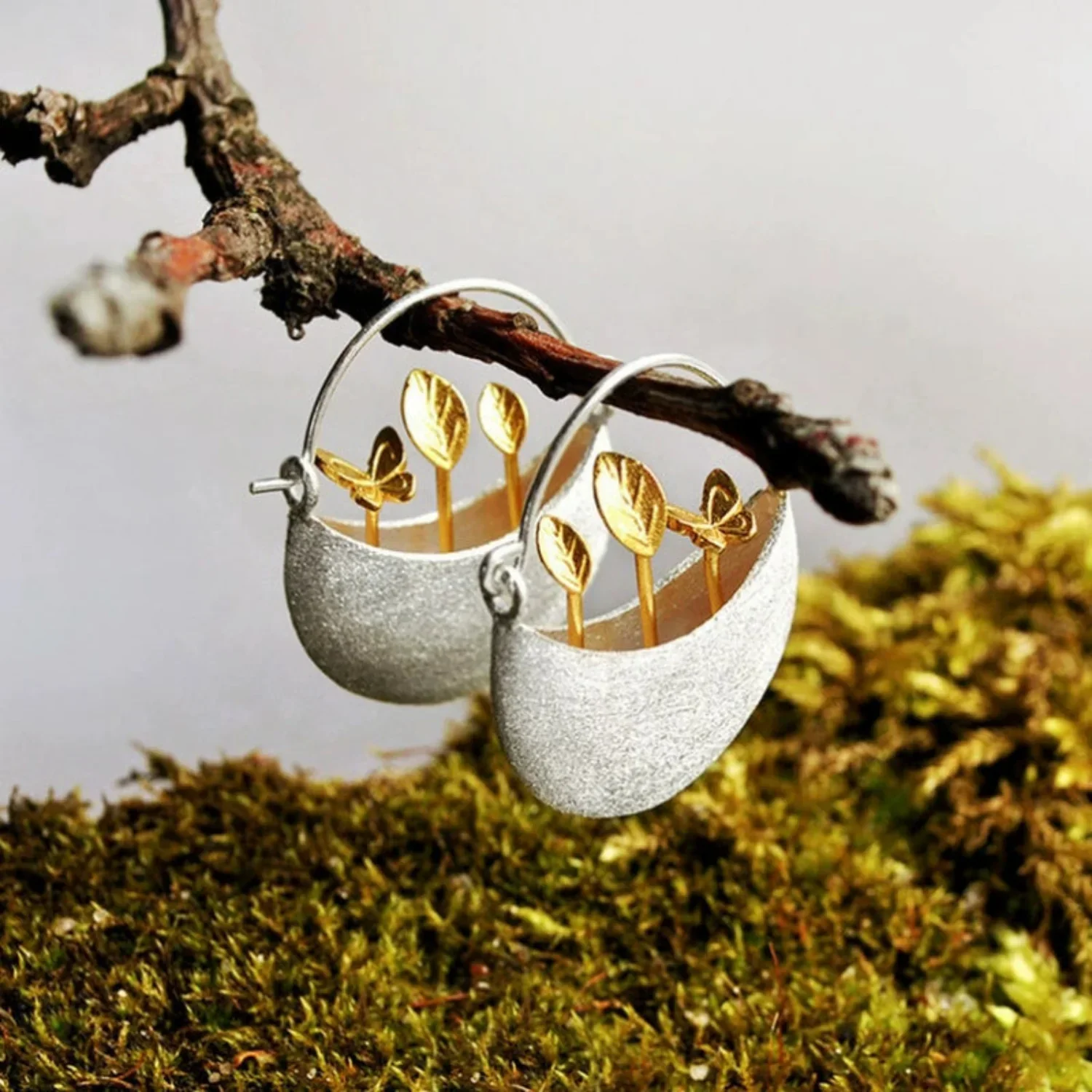 Floral Basket Earrings - Image 3