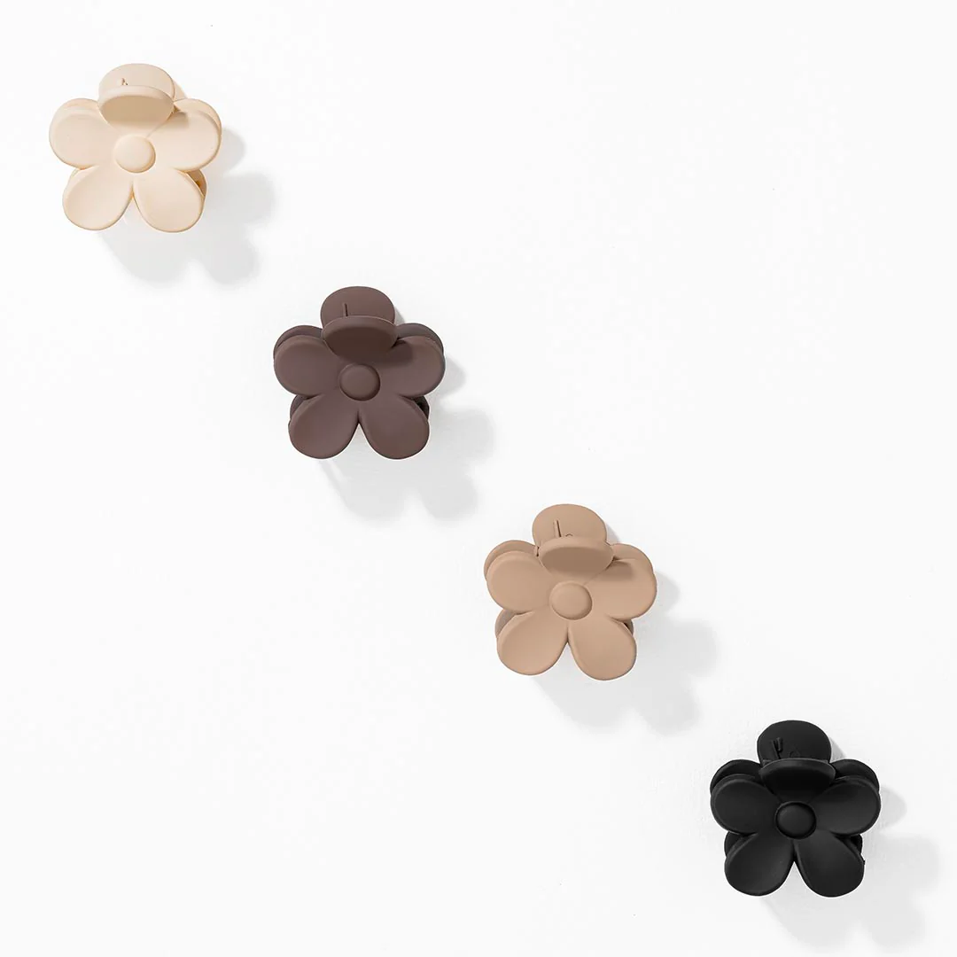 Multi Flower Hair Claw Clips with Free Pouch Set of 4 - Image 5
