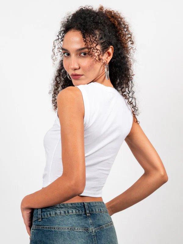 Women Front Ruching Cut Out Modal Top - Image 2