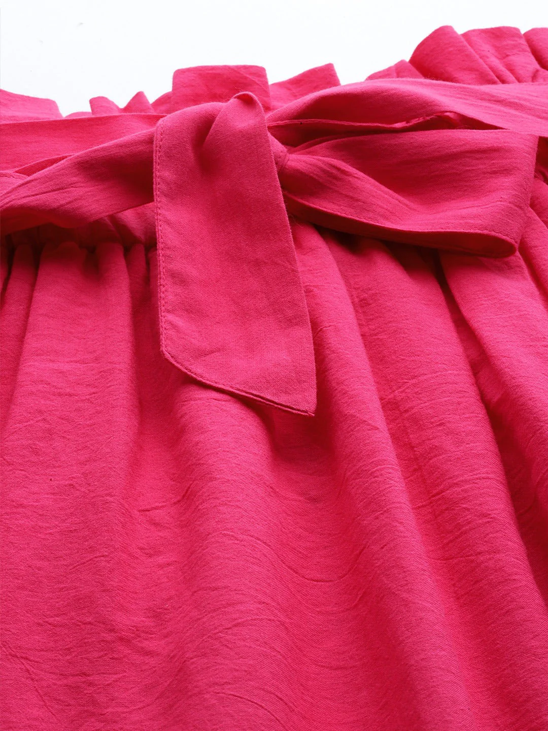 Women Fuchsia Schiffli Flared Midi Skirt - Image 5