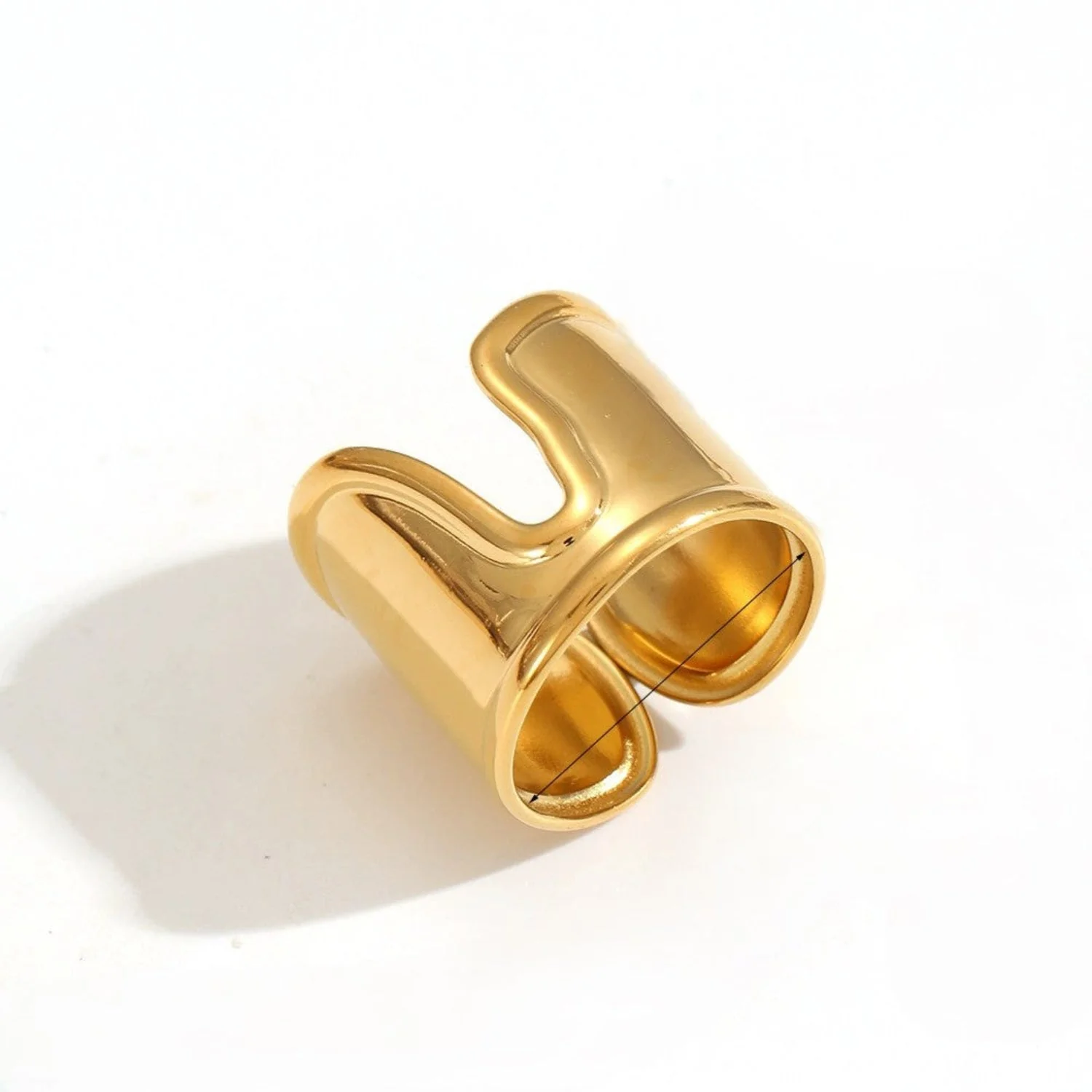 Glossy Wave Adjustable Ring