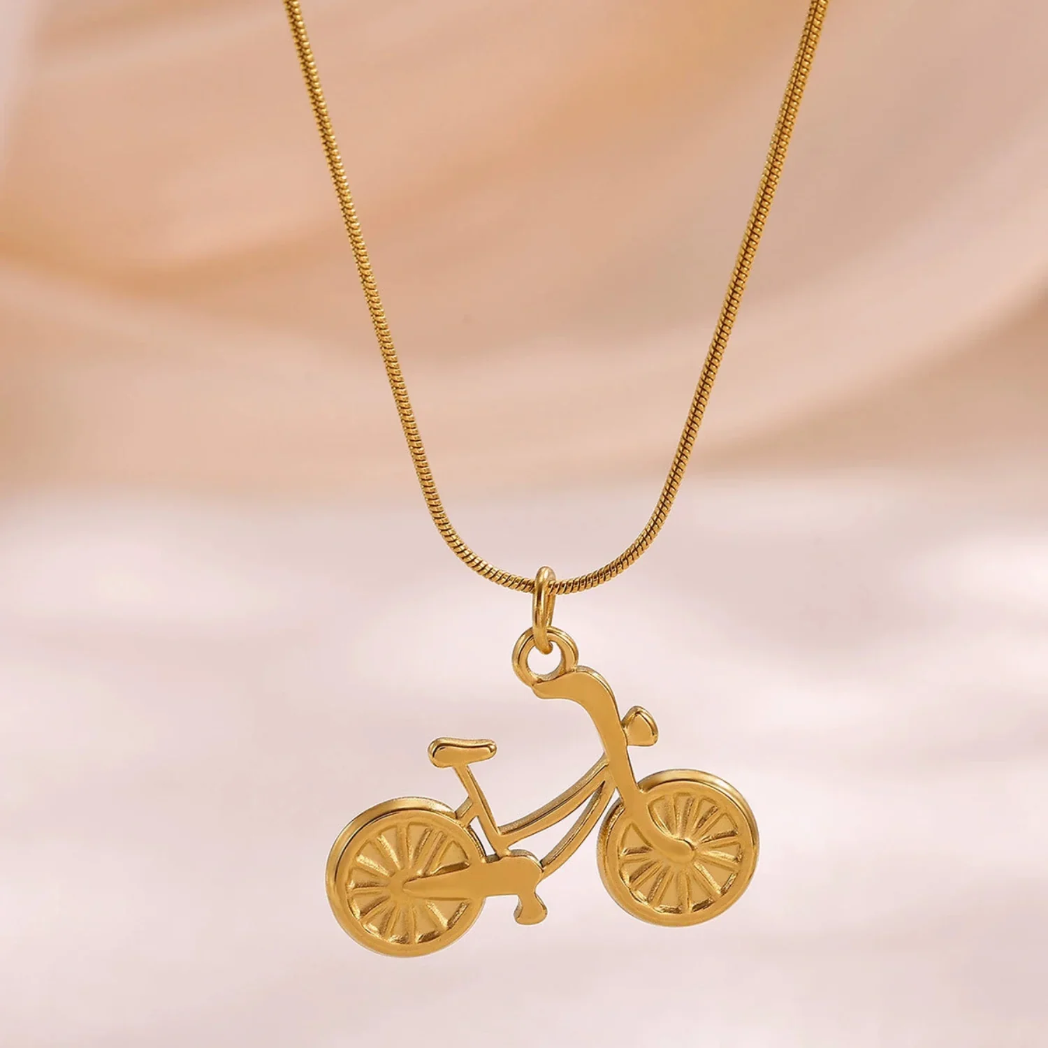 Gold Bicycle Snake Necklace