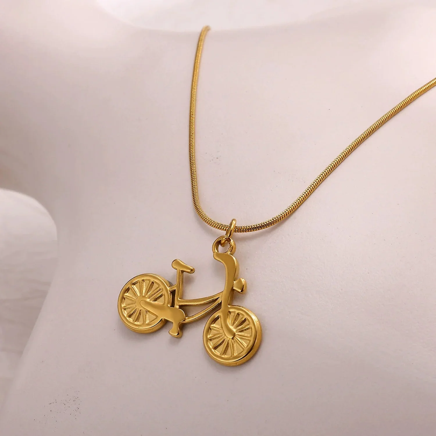 Gold Bicycle Snake Necklace - Image 2