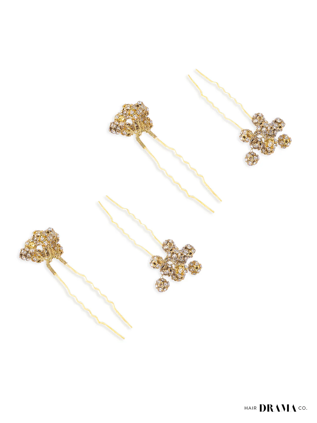 Gold Embellished Pearls U Pins Set of 4 - Image 4