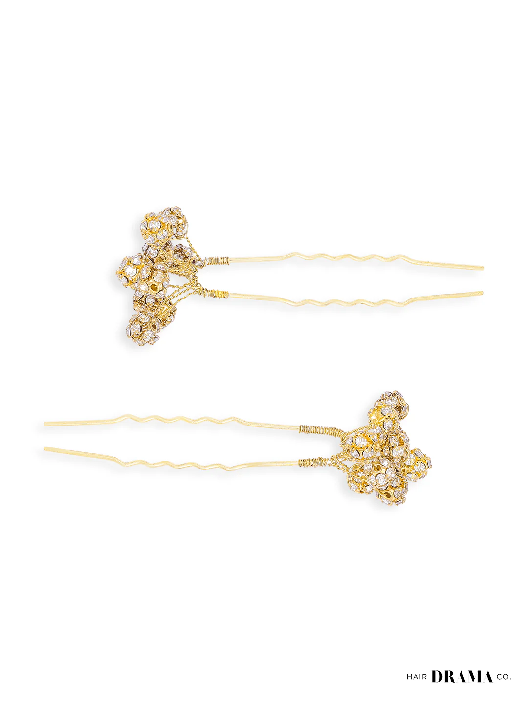 Gold Embellished Pearls U Pins Set of 4 - Image 6