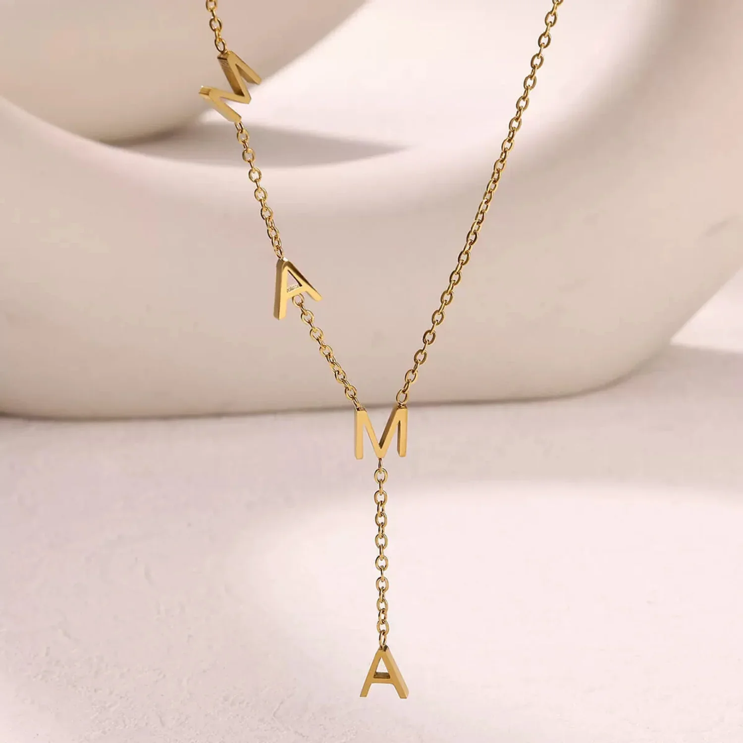 Gold Mama Letter Necklace - Image 3