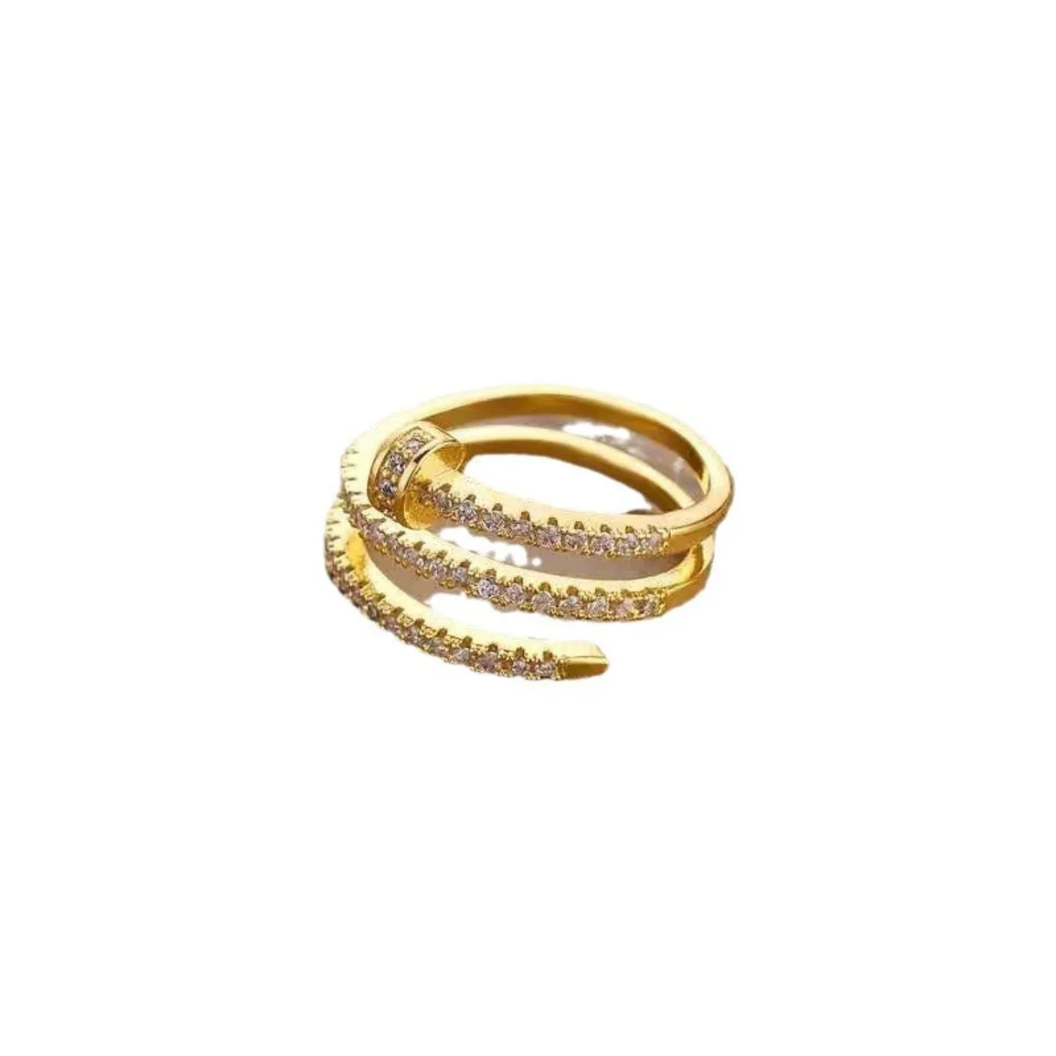 Gold Multi-Crossover Layered Ring - Image 3