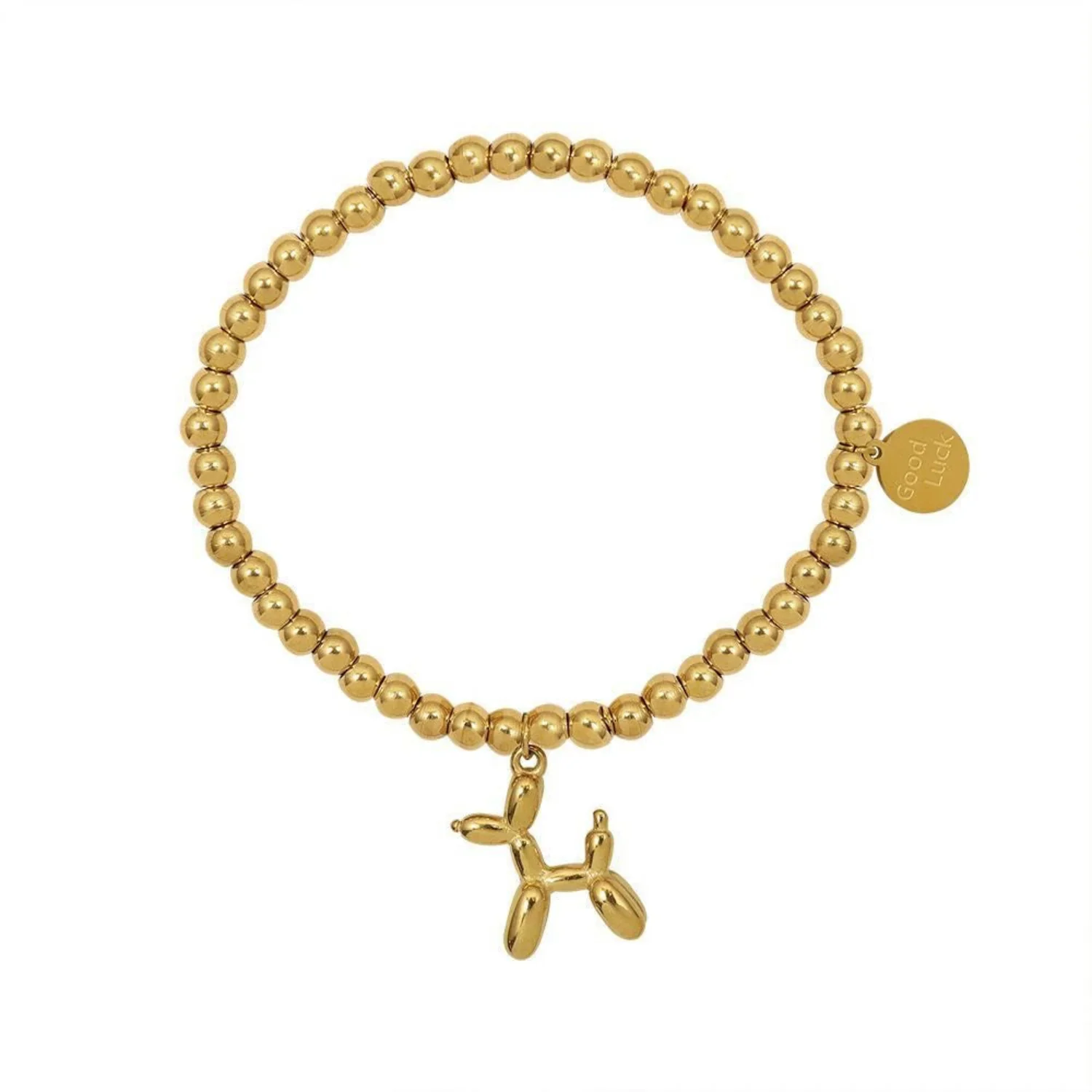 Golden Balloon Dog Bead Bracelet - Image 3