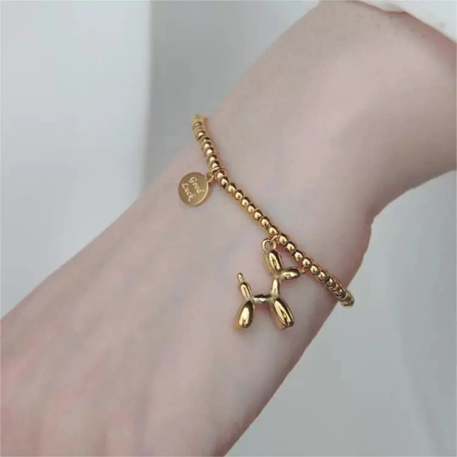 Golden Balloon Dog Bead Bracelet - Image 4
