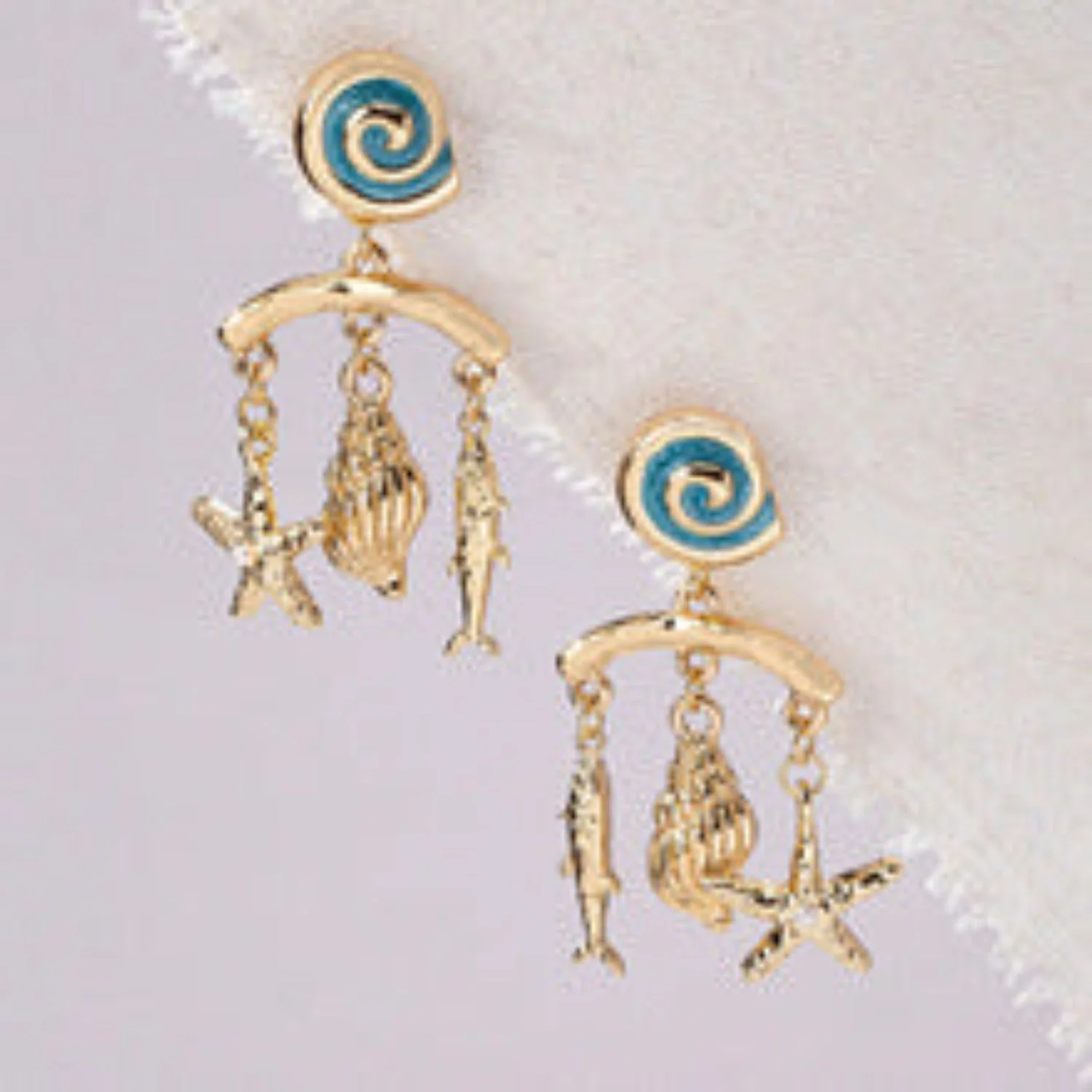 Golden Fish Earrings - Image 2