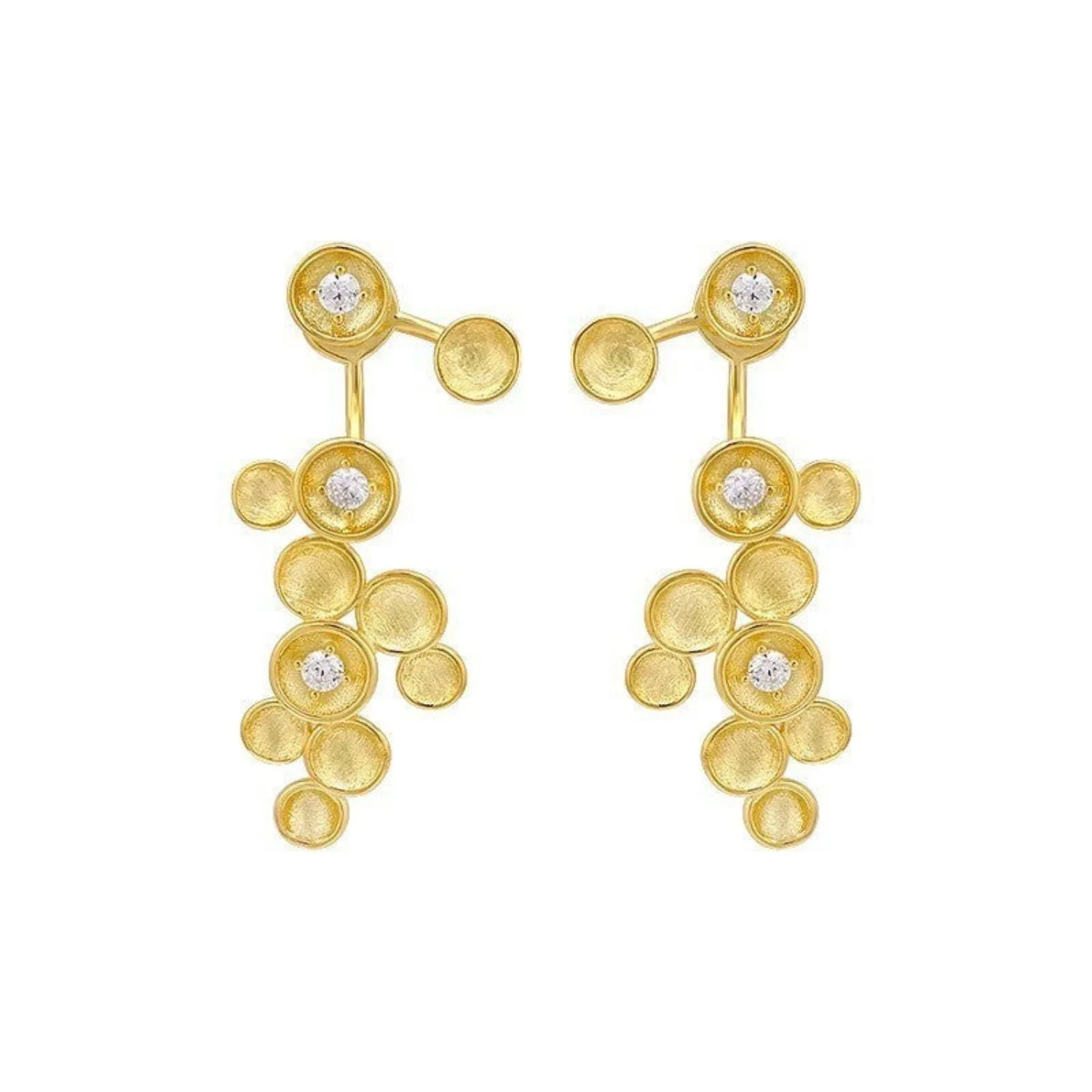 Golden Galaxy Cluster Drop Earring