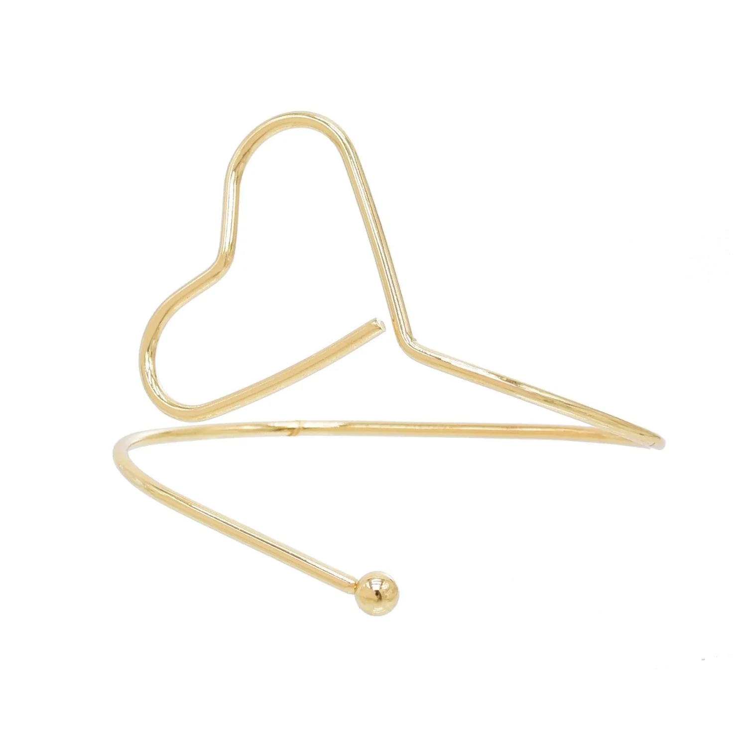 Golden Heartline Open Cuff Bracelet