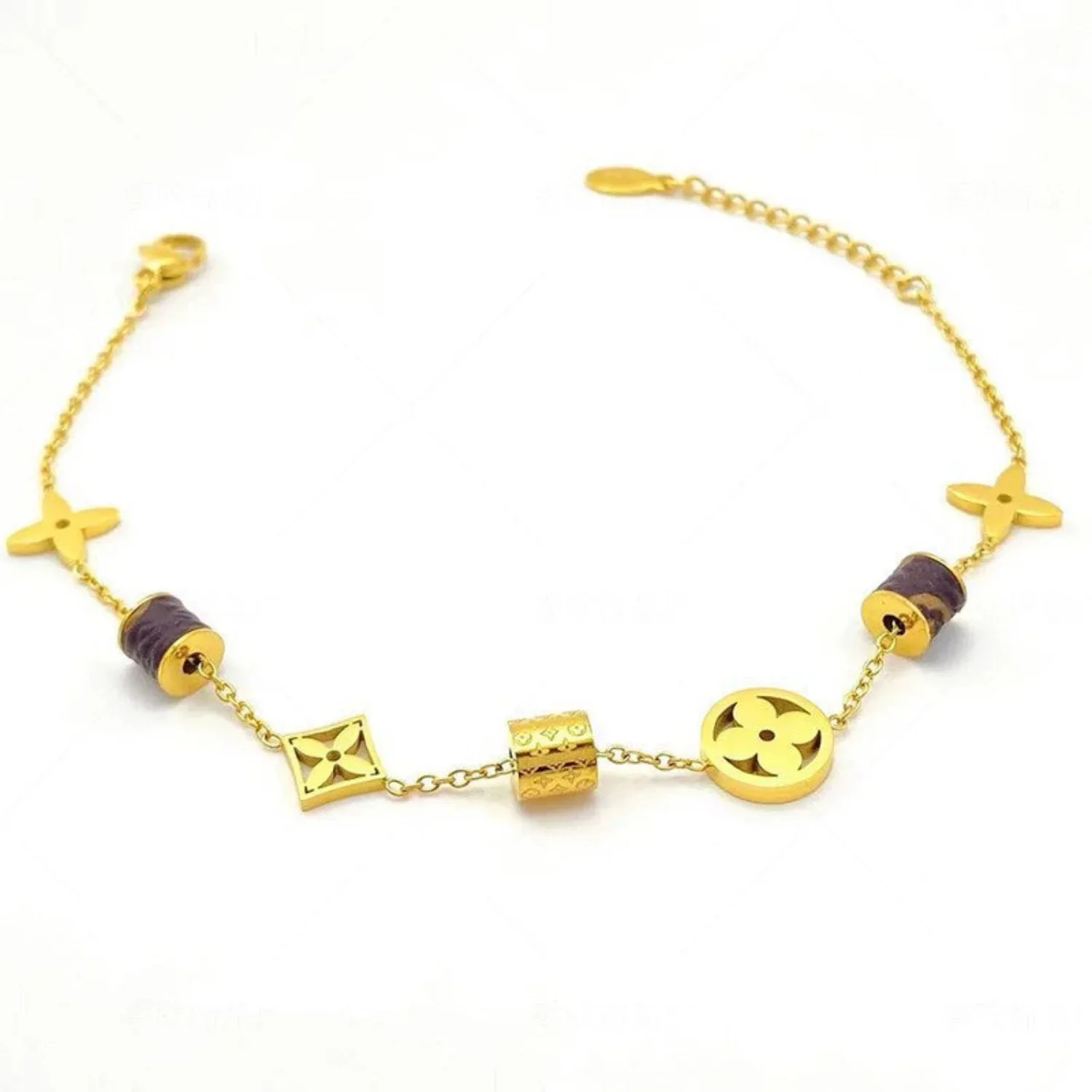 Golden Monogram Charm Link Bracelet - Image 2