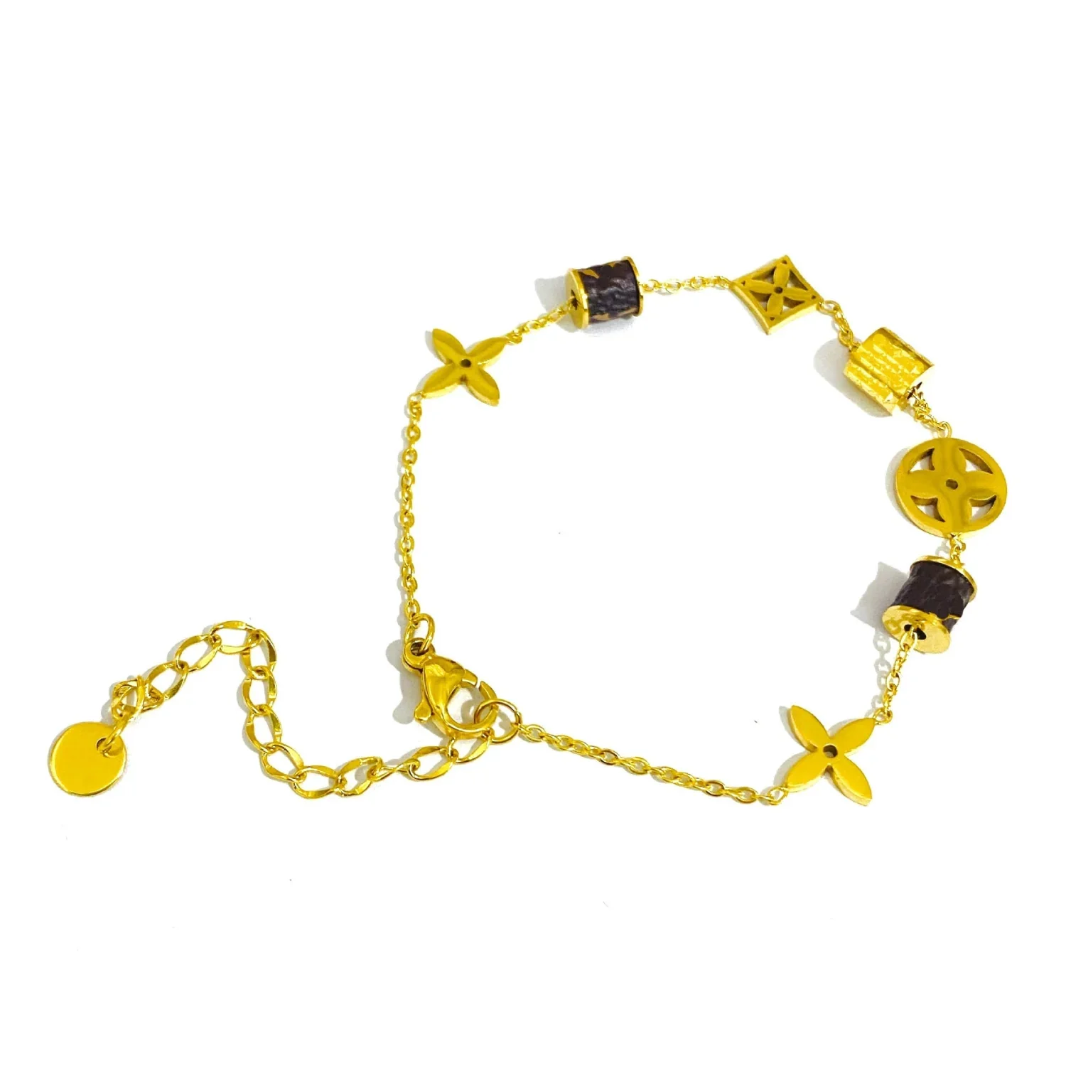 Golden Monogram Charm Link Bracelet - Image 4