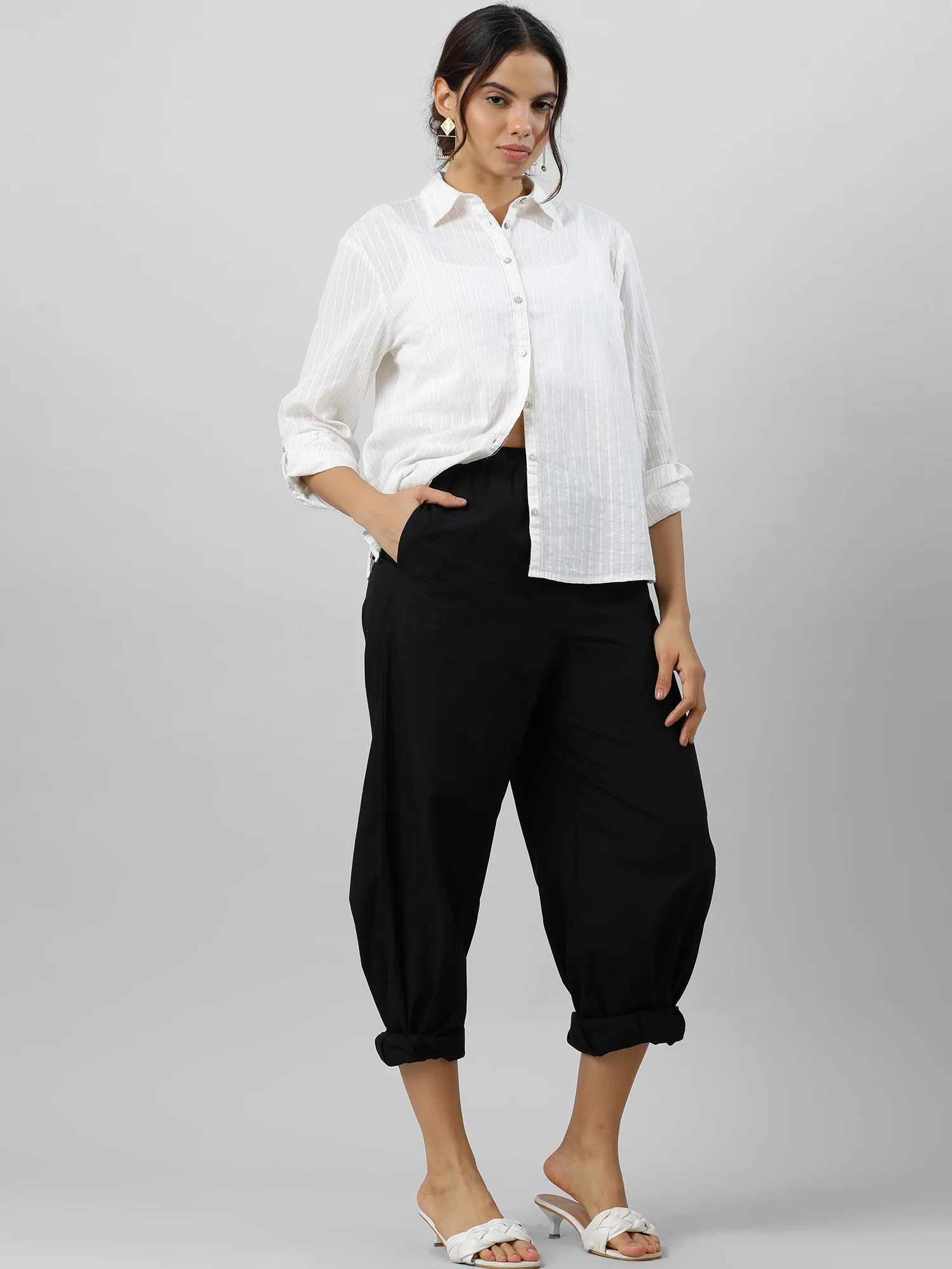 Women Golden Stripes Statement Shirt - Image 3