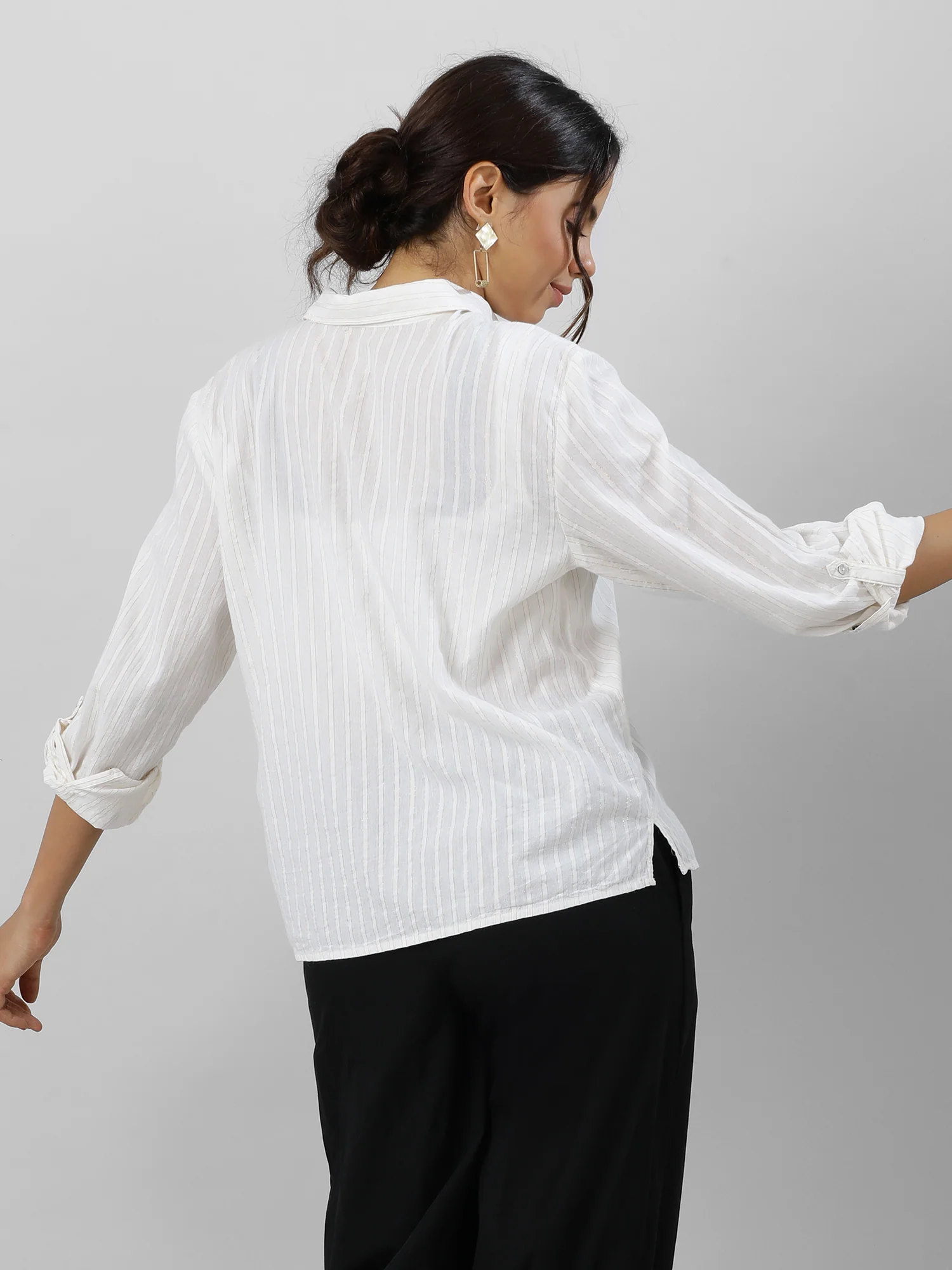 Women Golden Stripes Statement Shirt - Image 5