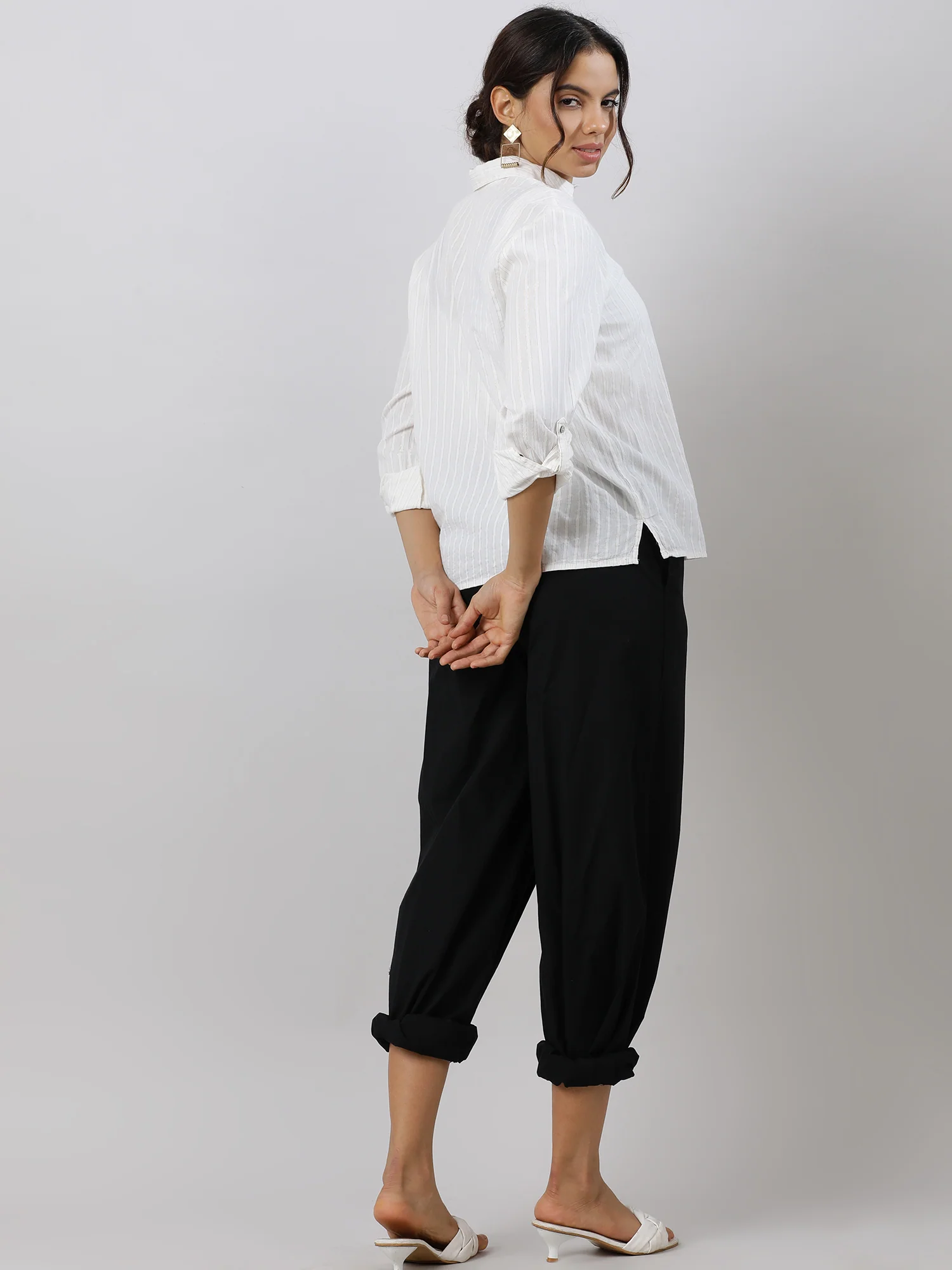 Women Golden Stripes Statement Shirt - Image 8