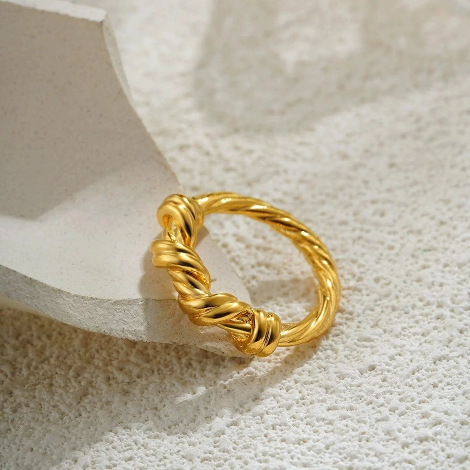 Golden Twine Knot Ring