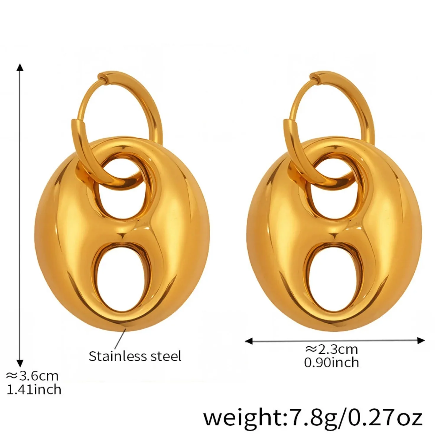 Golden Wholes Hoop Earrings - Image 3