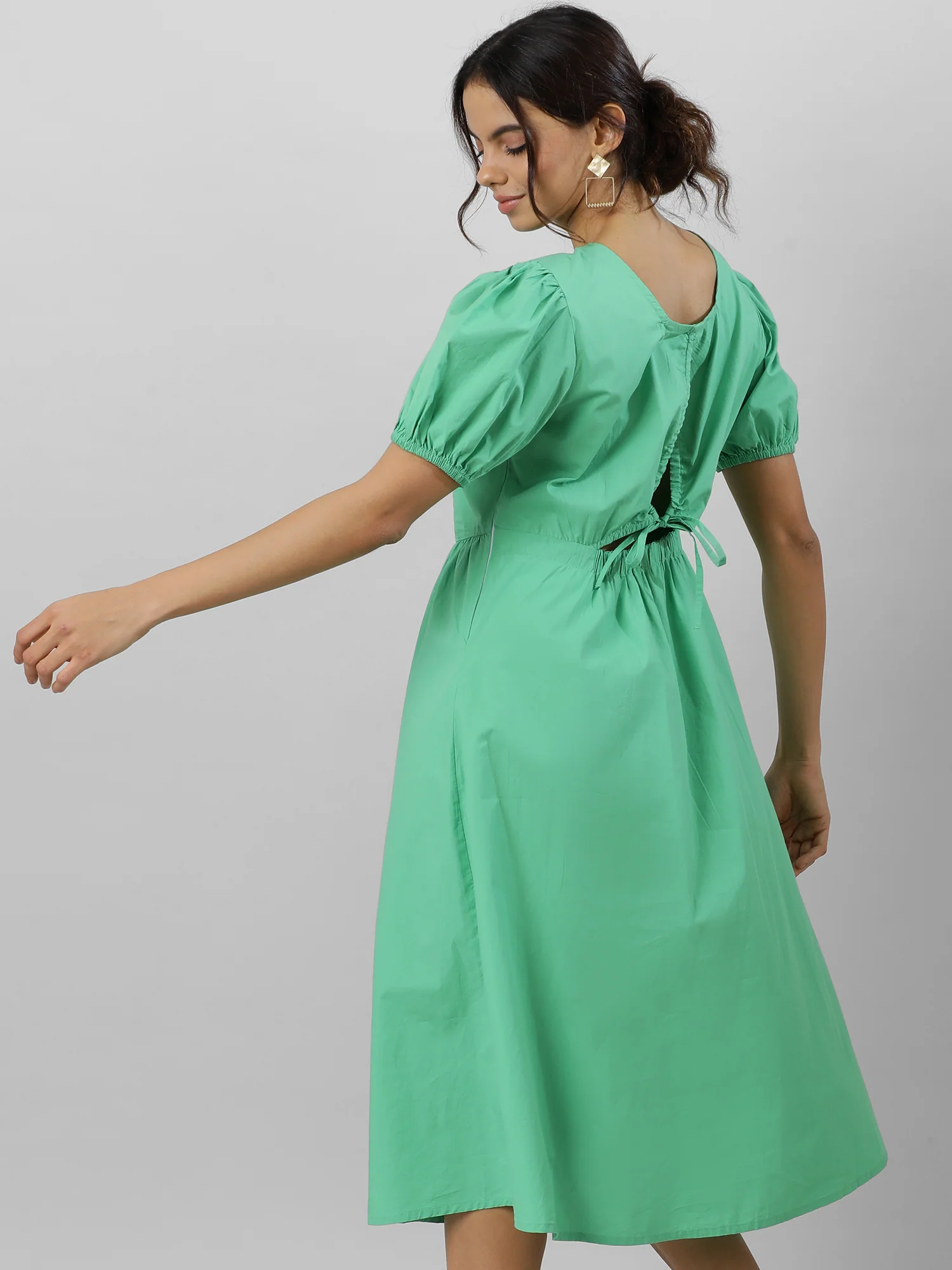Women Green Goddess Midi Dress - Image 10