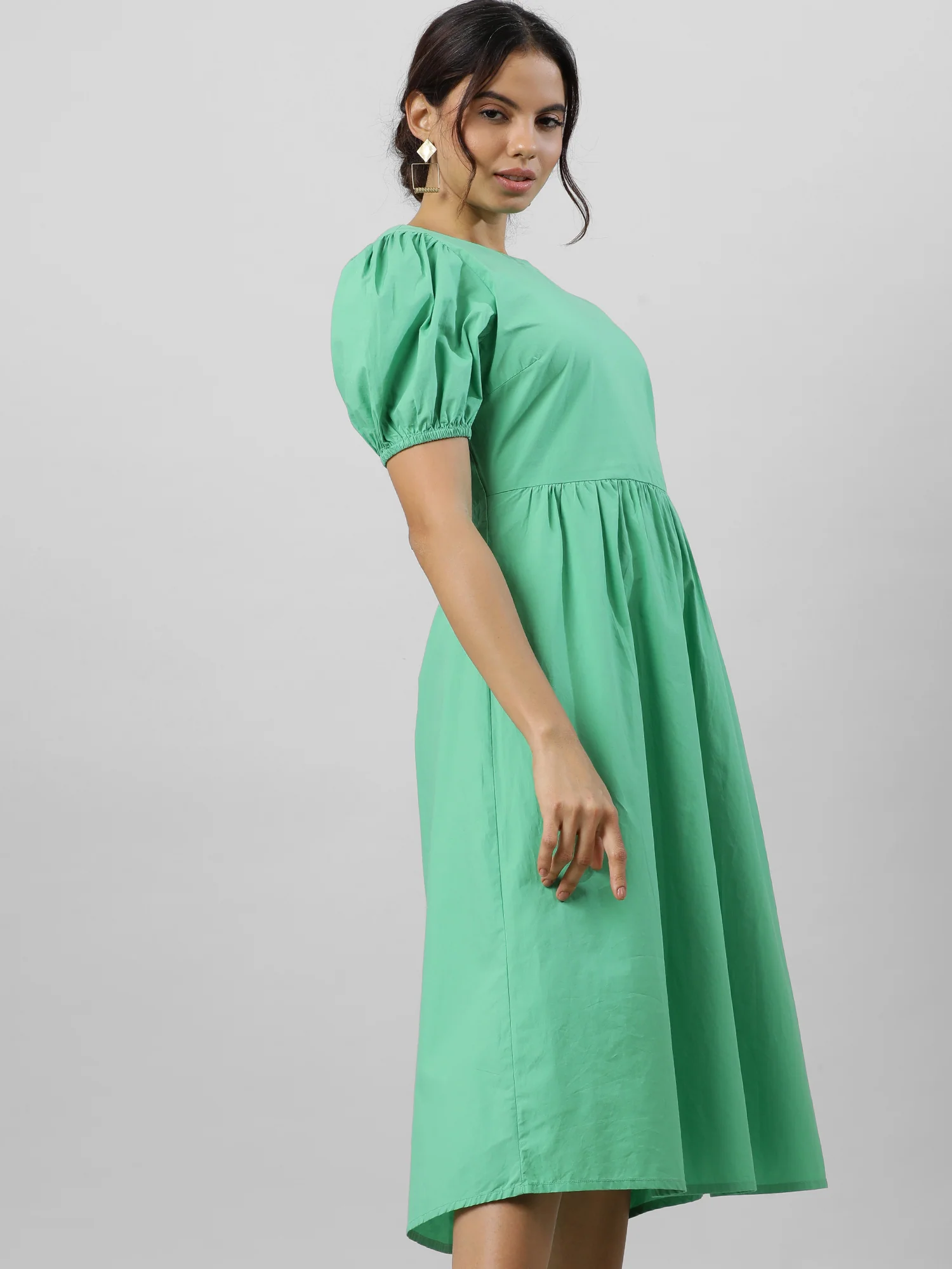 Women Green Goddess Midi Dress - Image 11