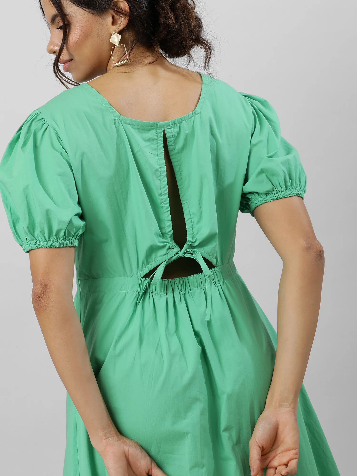 Women Green Goddess Midi Dress - Image 3