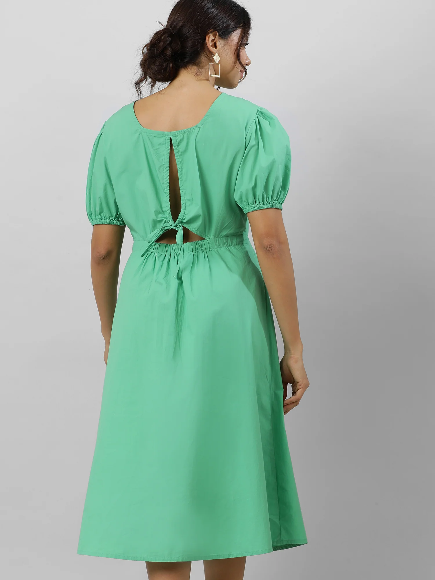 Women Green Goddess Midi Dress - Image 4