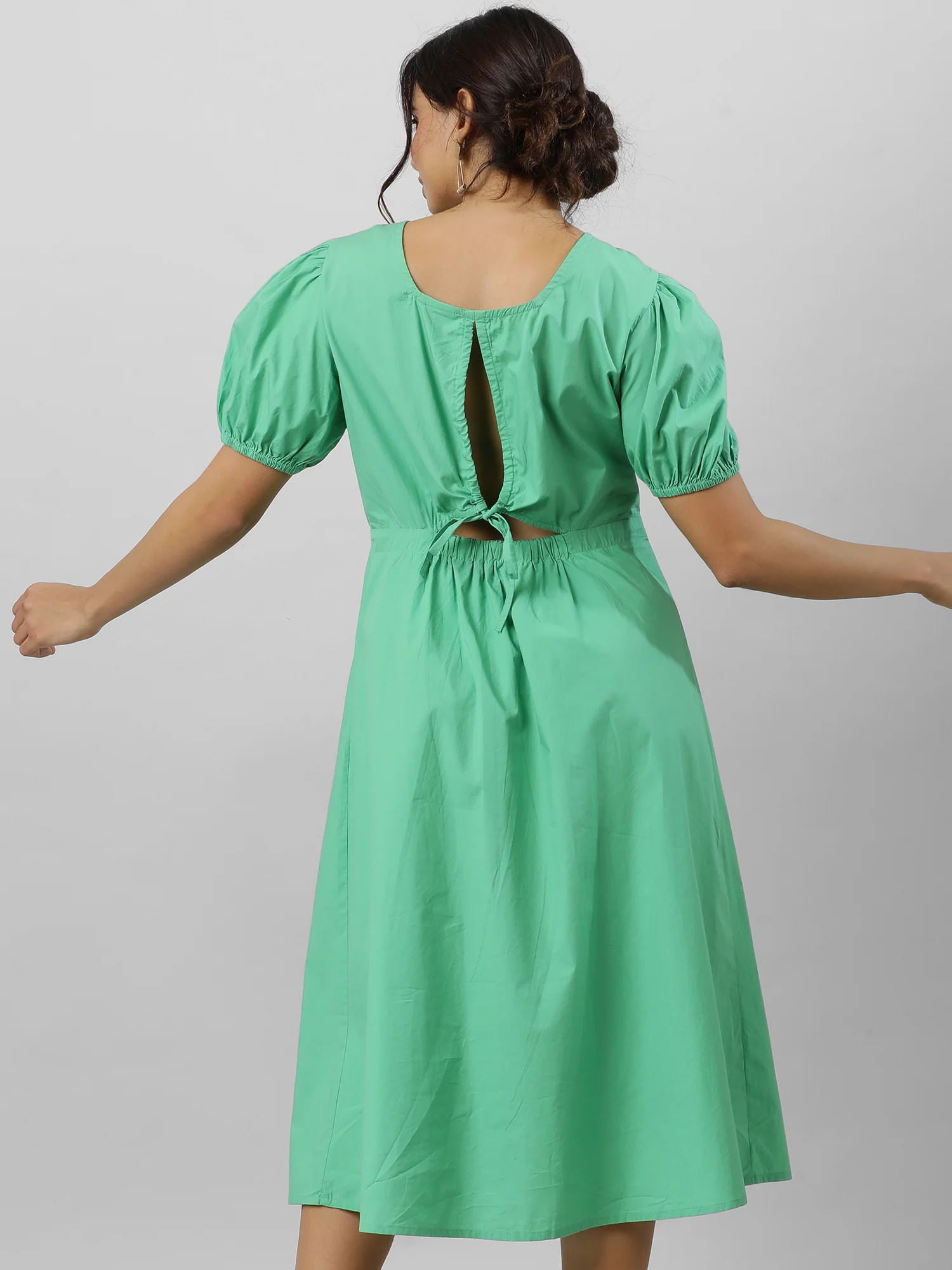 Women Green Goddess Midi Dress - Image 8