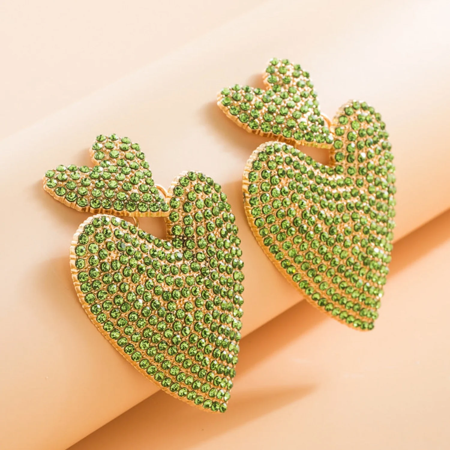 Green & White Pin Earring