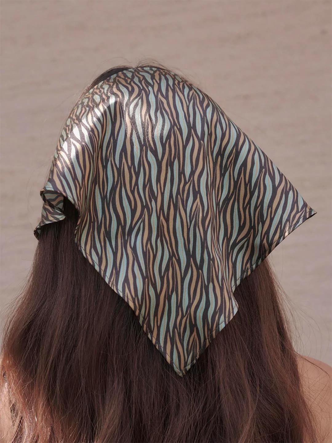 Green Zebra Patterned Headscarf - Image 2