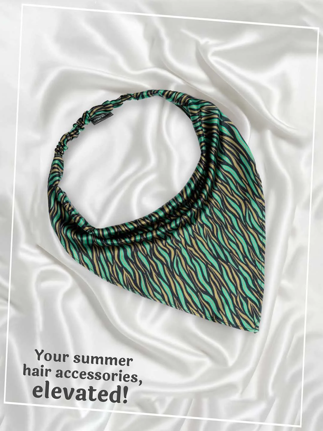 Green Zebra Patterned Headscarf - Image 6
