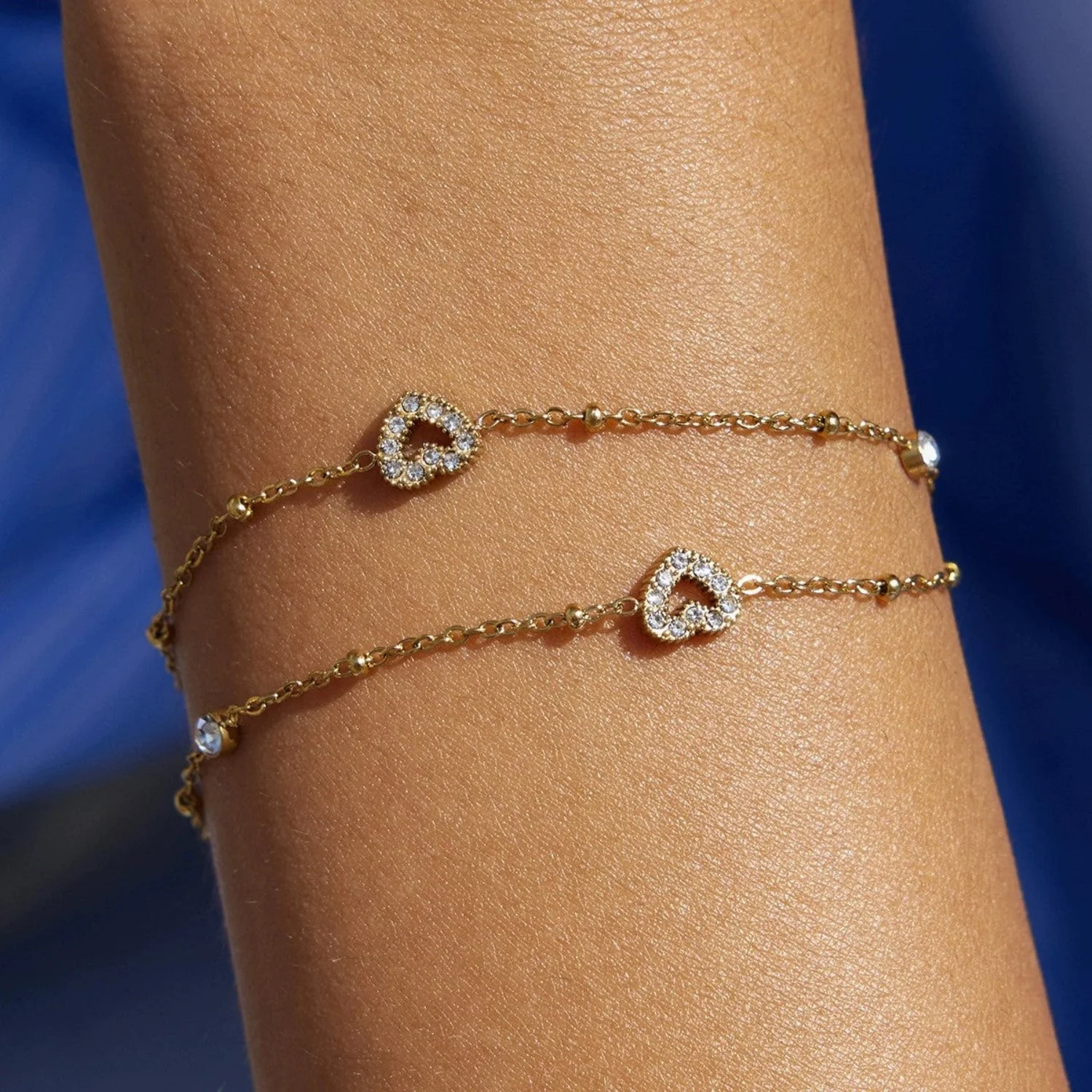 Heart Crystal Chain Bracelet