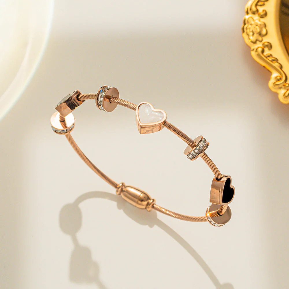 Heart Shaped Openable Rose Gold Bracelet