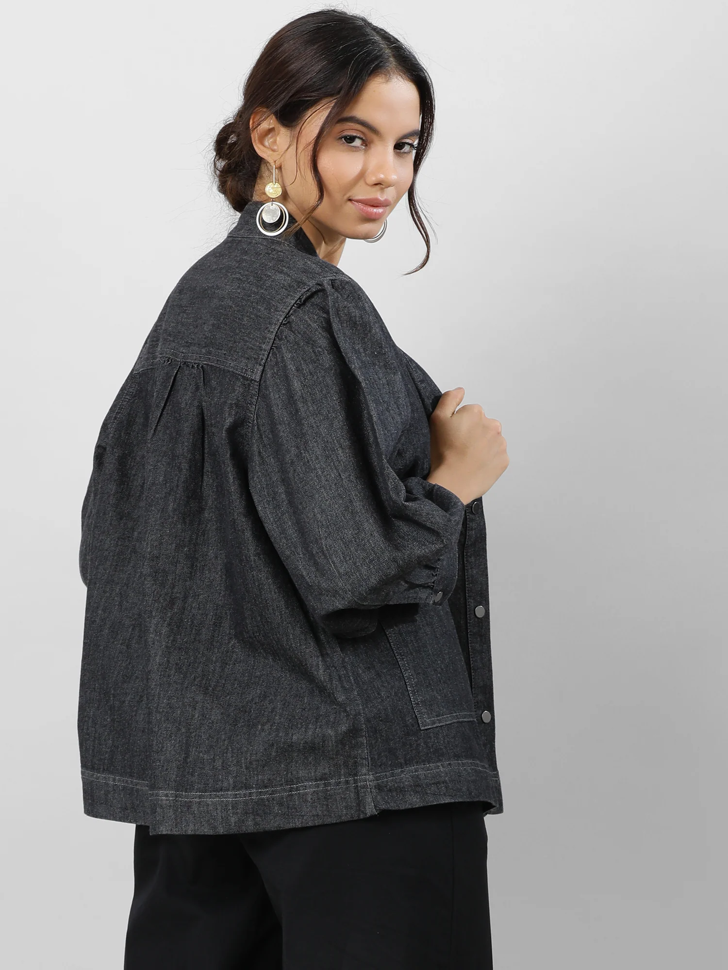 Women Oversized Denim Shirt - Image 10