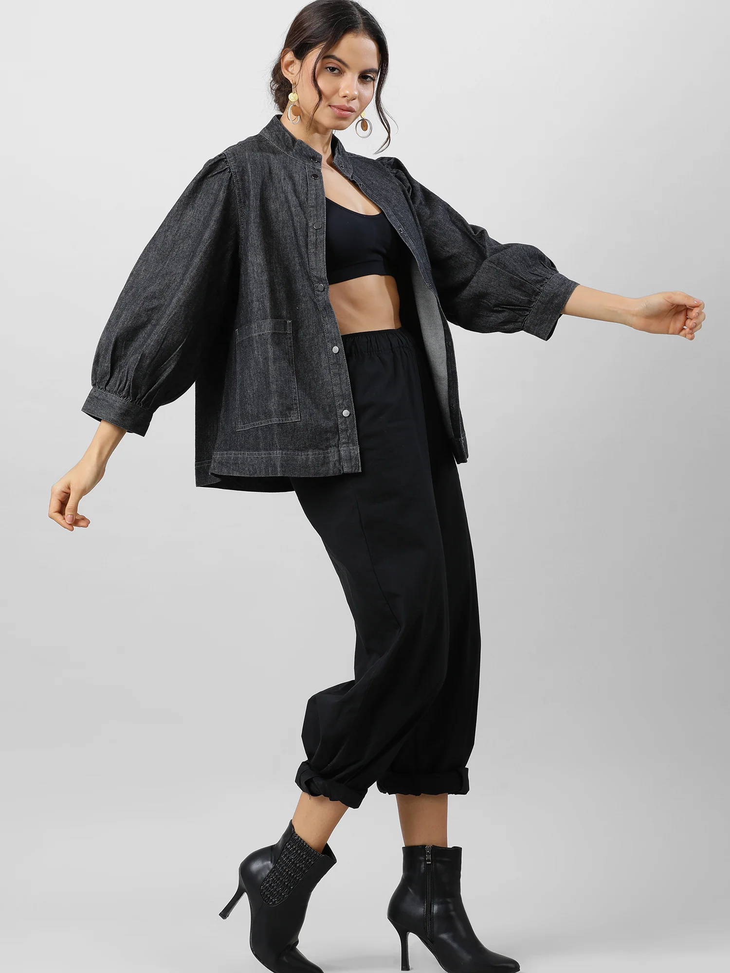 Women Oversized Denim Shirt - Image 11