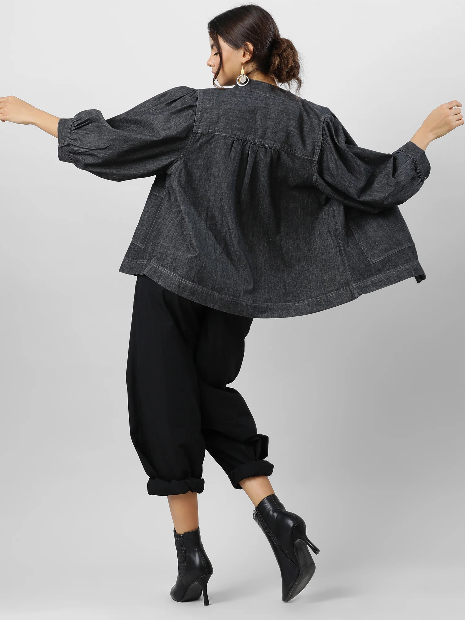 Women Oversized Denim Shirt - Image 5
