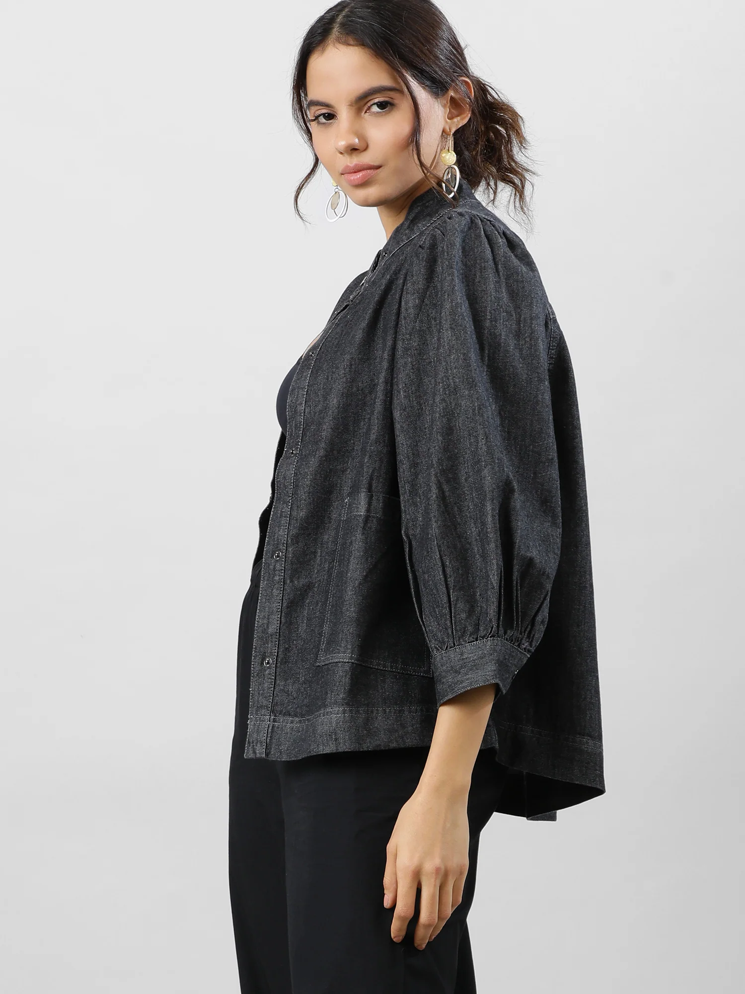 Women Oversized Denim Shirt - Image 7