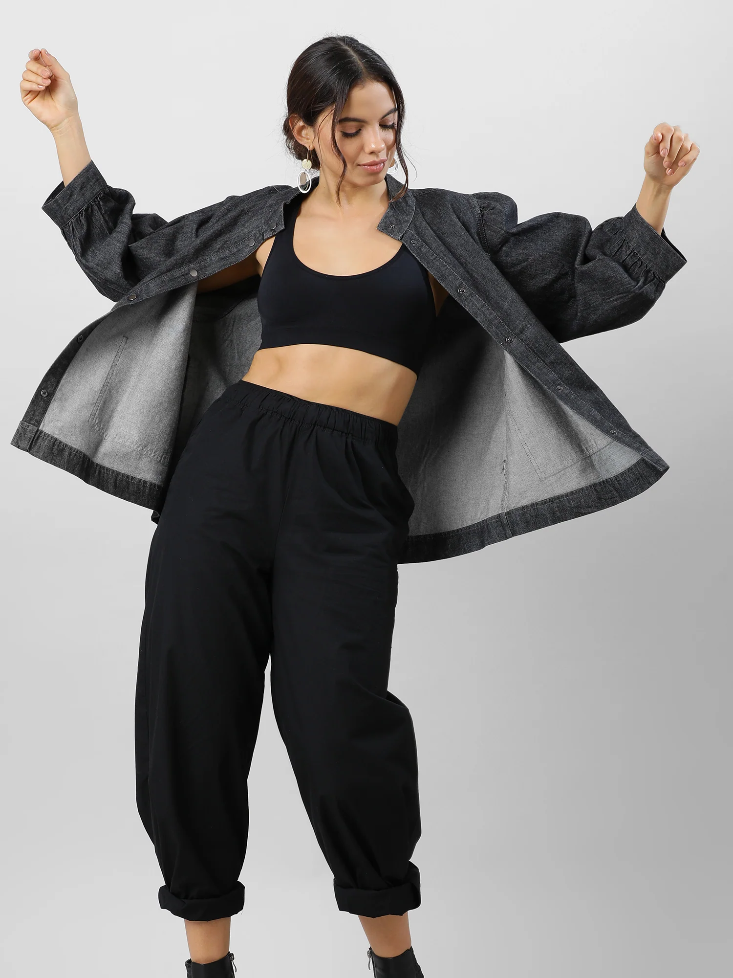 Women Oversized Denim Shirt - Image 8
