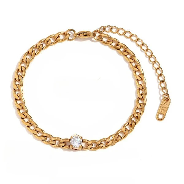 Hollow Link Chain Gold Bracelet