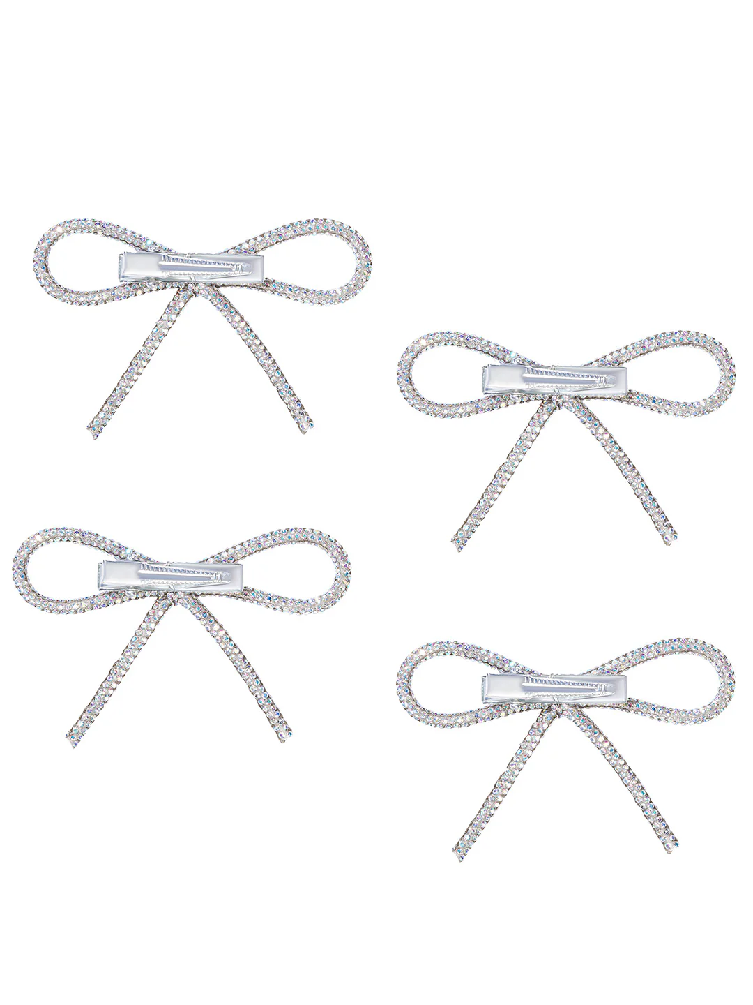 Holographic Crystal Hair Bows Alligator Clip Set of 4 - Image 4