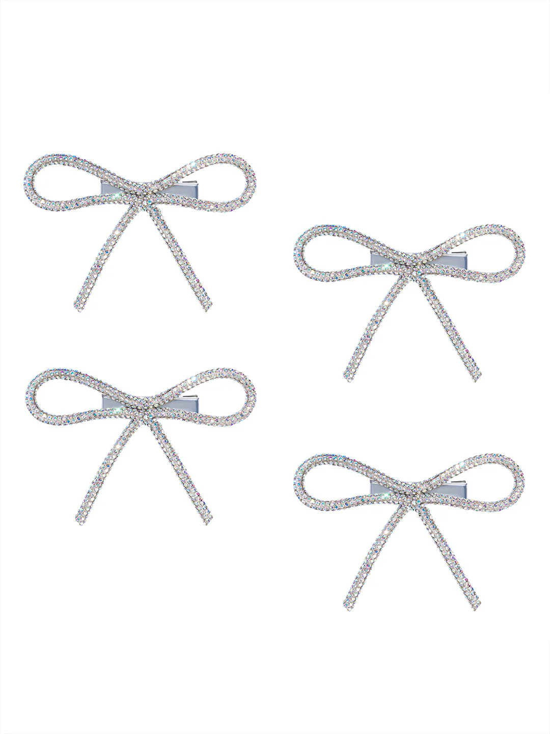 Holographic Crystal Hair Bows Alligator Clip Set of 4 - Image 5