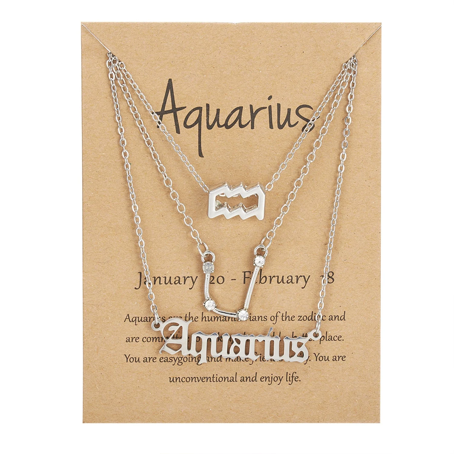 Horoscope Artifical Sliver Necklace