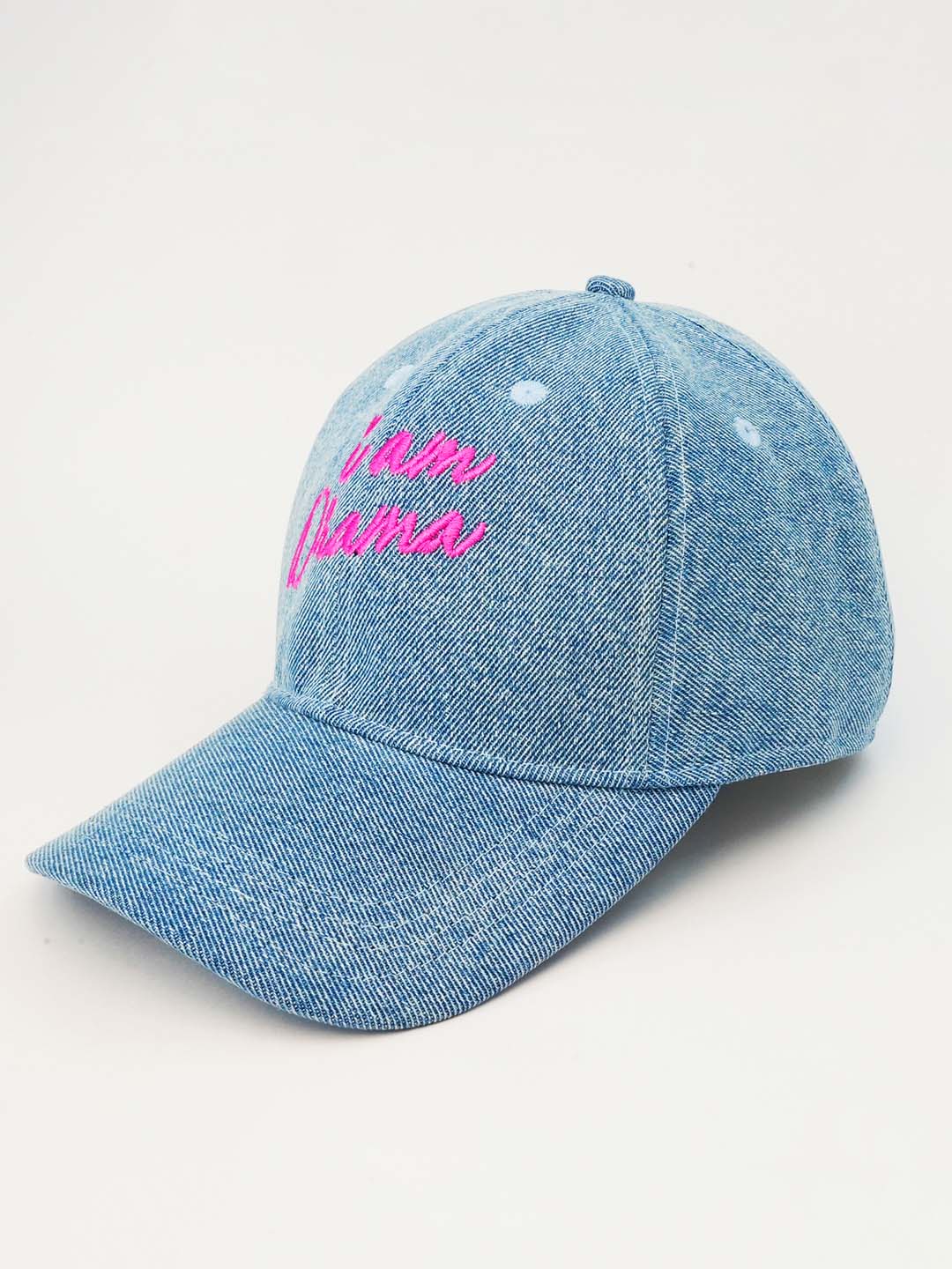 "I Am Drama" Embroidered Denim Baseball Cap - Image 5