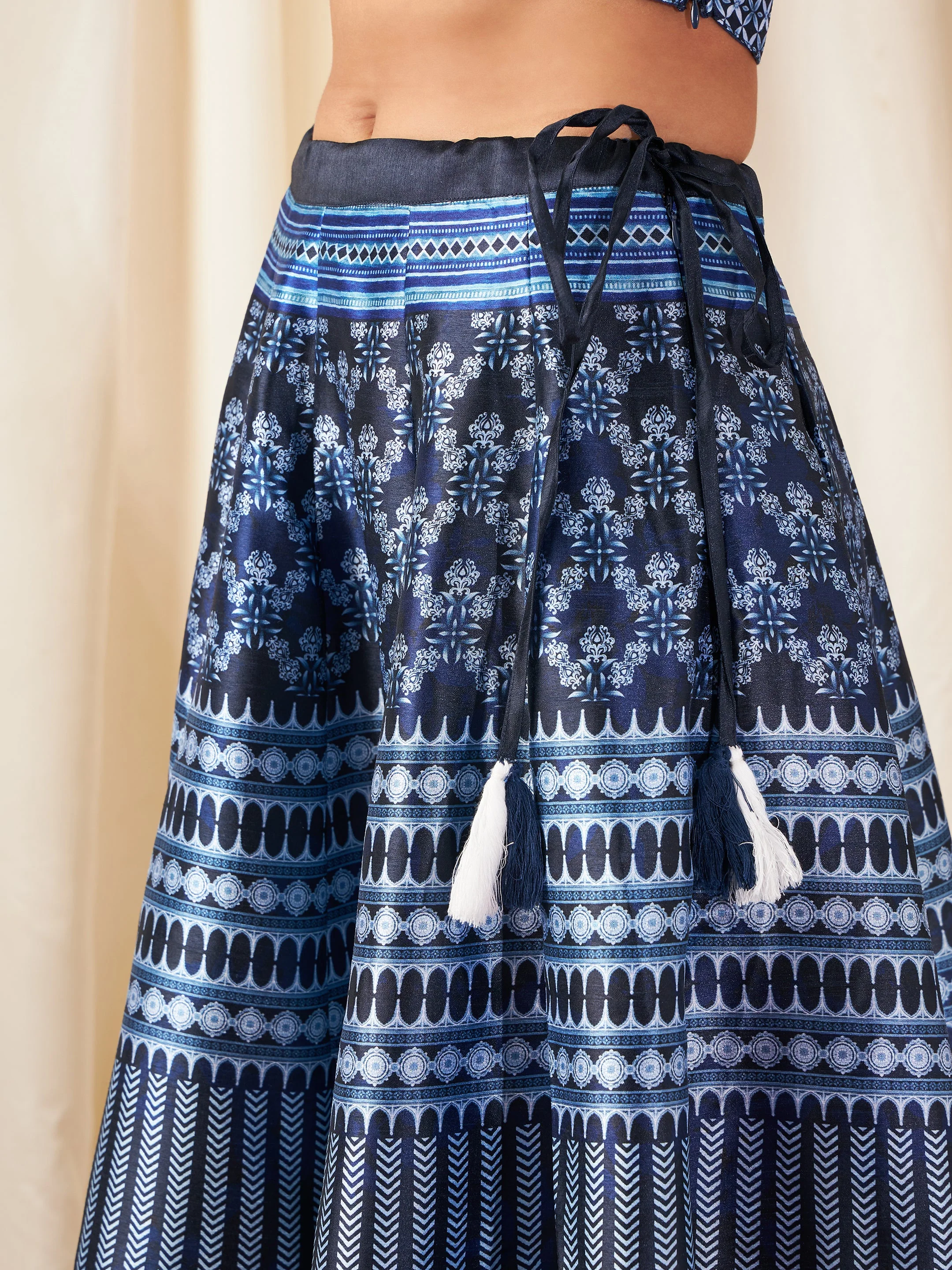 Indigo Kali Chevron Anarkali Skirt - Image 4
