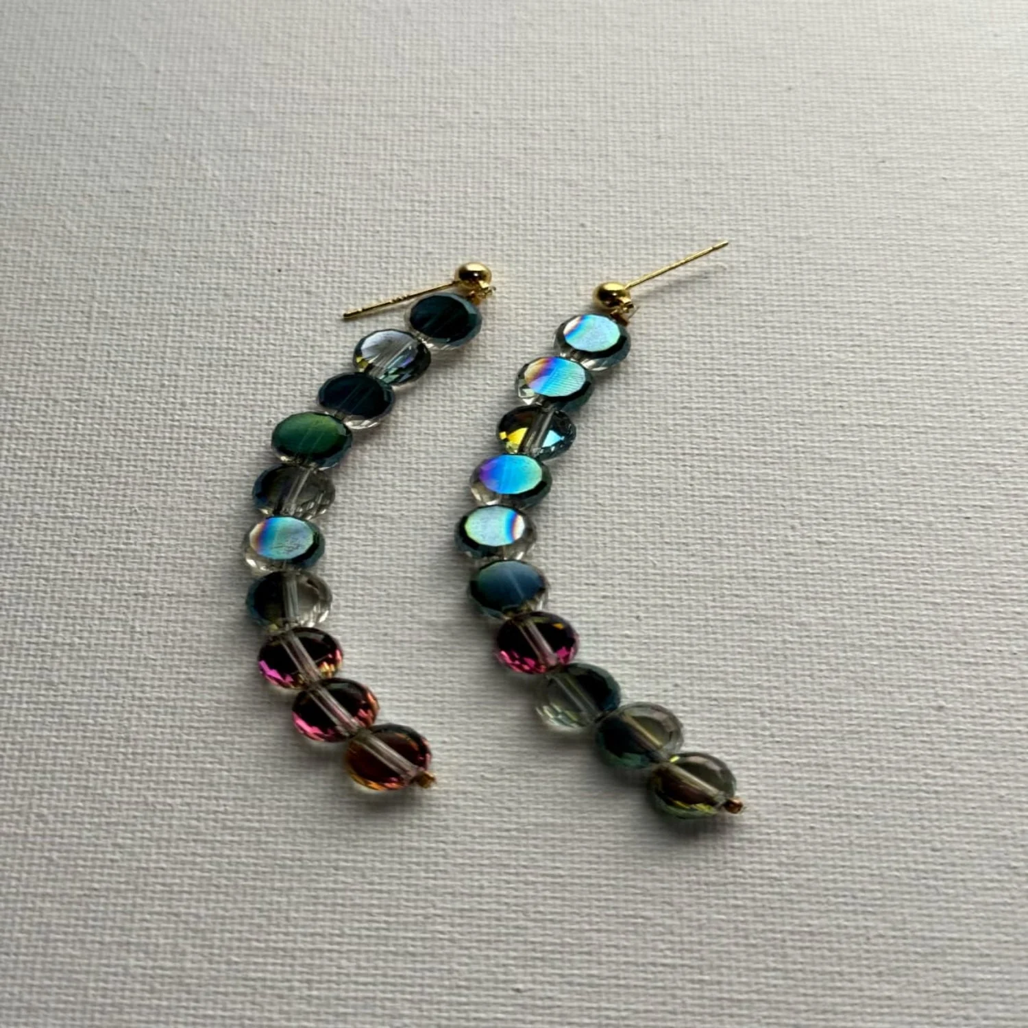 Iridescent Gradient Bead Drop Earring