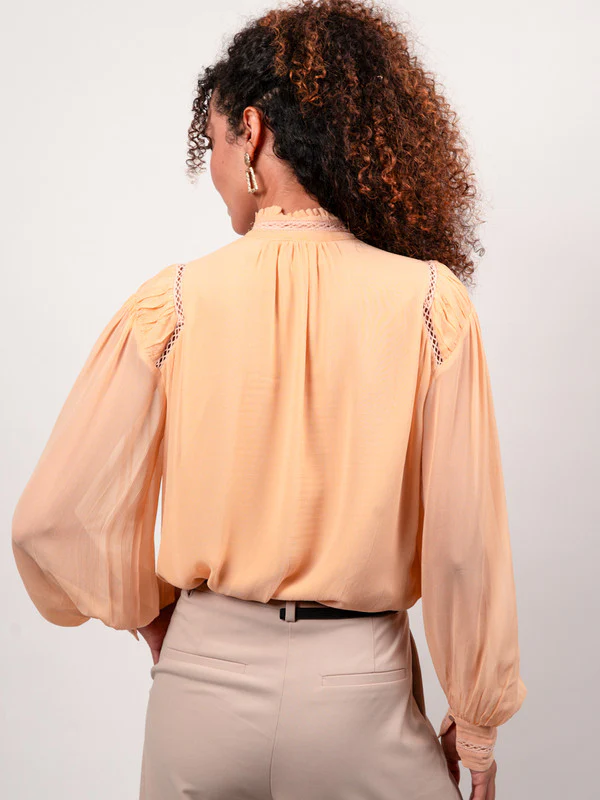Women Lace inserted viscose blouse - Image 2