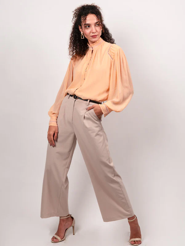 Women Lace inserted viscose blouse - Image 4